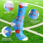 6 Pairs Kids Youth Soccer Socks Cotton Athletic Socks with Soccer Balls Sport Kids Stockings Knee High Tube Socks for Boys Girls by 