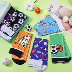 6 Pairs Kids Youth Soccer Socks Cotton Athletic Socks with Soccer Balls Sport Kids Stockings Knee High Tube Socks for Boys Girls by 