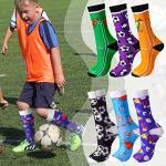 6 Pairs Kids Youth Soccer Socks Cotton Athletic Socks with Soccer Balls Sport Kids Stockings Knee High Tube Socks for Boys Girls by 