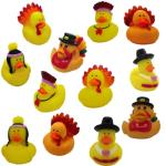 Thanksgiving Rubber Duckies (12 Pack) Thanksgiving Themed Rubber Ducks Turkey & Pilgrim Ducks, Thanksgiving Party Favors Supplies for Kids, Table Centerpiece Vinyl 2.5" - for Kids Bath Toys, Jeep Ducking by 4E's Novelty from 4E's Novelty