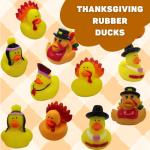 Thanksgiving Rubber Duckies (12 Pack) Thanksgiving Themed Rubber Ducks Turkey & Pilgrim Ducks, Thanksgiving Party Favors Supplies for Kids, Table Centerpiece Vinyl 2.5" - for Kids Bath Toys, Jeep Ducking by 4E's Novelty from 4E's Novelty