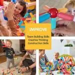 DigitBuilders Pastel Party 64 Pcs Magnetic Building Sticks & Balls Colors Learning Sensory Toys for Kids STEM 3D Building Toys Preschool Age 3 4 5 6 Year Old Boys Girls from BrainSpark