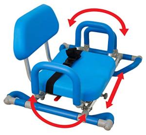 HydroSlide Sliding Shower Chair for Bathtub, Elderly Assistance Products, Transfer Chair Assist for Seniors, Disabled Products for Adults, Bathroom Aid, Padded Swivel Seat, Back, & Handles, Adjustable (Blue) from Platinum Health