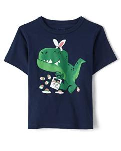 The Children's Place,And Toddler Boys Short Sleeve Graphic T-shirt,Baby-Boys,Easter Dino,18-24 Months from The Children's Place