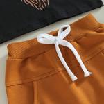 Omkzanbi Western Baby Boy Clothes Cow Printed Short Sleeve T Shirt Retro Boho Jogger Pants Cute Toddler Cowboy Summer Outfits (Black Cow Vintage, 12-18 Months) by 