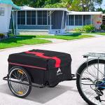 Aosom Bicycle Cargo Trailer, Two-Wheel Bike Luggage Wagon Bicycle Trailer with Removable Cover, Red by Aosom Direct