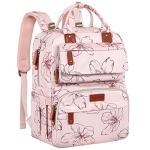 Diaper Bag Backpack, Baby Girl Diaper bag,Large Pink Diaper Bag Backpack Gift for Girls, Floral Printed Backpack for Work Travel and Holiday, Roomy Nappy Bag with Insulated Pockets and Stroller Straps by 