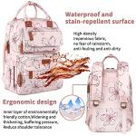 Diaper Bag Backpack, Baby Girl Diaper bag,Large Pink Diaper Bag Backpack Gift for Girls, Floral Printed Backpack for Work Travel and Holiday, Roomy Nappy Bag with Insulated Pockets and Stroller Straps by 