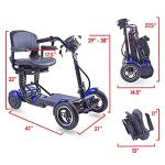 ActiWe Folding Mobility Scooter Carrier, Powered Mobility Scooters for Seniors, All Terrain Motorized Scooter for Adults, Folding Electric Scooter with Seat 4 Wheel Electric Wheelchair Scooter by Actiwe Mobility