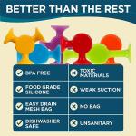 BunMo Fidget Toys Bath Toys and Suction Toys - Sucker Toys are Fun Vibrant Sensory Toys, Kids Toys or Stem Learning Toys - 24 Pack Comes with Fidget Toy Bag from BUNMO