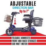 ActiWe Folding Mobility Scooter Carrier, Powered Mobility Scooters for Seniors, All Terrain Motorized Scooter for Adults, Folding Electric Scooter with Seat 4 Wheel Electric Wheelchair Scooter by Actiwe Mobility