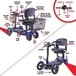 ActiWe Folding Mobility Scooter Carrier, Powered Mobility Scooters for Seniors, All Terrain Motorized Scooter for Adults, Folding Electric Scooter with Seat 4 Wheel Electric Wheelchair Scooter by Actiwe Mobility