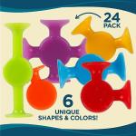 BunMo Fidget Toys Bath Toys and Suction Toys - Sucker Toys are Fun Vibrant Sensory Toys, Kids Toys or Stem Learning Toys - 24 Pack Comes with Fidget Toy Bag from BUNMO