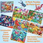 Puzzles for Kids Ages 3-5 | 4-8, 48 Piece Wooden Jigsaw Puzzles for Toddler Preschool Puzzles Learning Educational Toys for 3 4 5 6 7 8 Years Old Boys and Girls by OSBOO