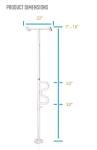Stander Security Pole and Curve Grab Bar, Elderly Tension Mounted Floor to Ceiling Transfer Pole, Bathroom Safety Assist and Stability Rail, Iceberg White by Standers