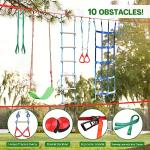 Ninja Warrior Obstacle Course for Kids - 2X50FT Double Ninja Slackline with Most Complete Accessories for Kids, Swing, Trapeze Swing, Rope Ladder, Obstacle Net Plus 1.2M Arm Trainer from Dripex
