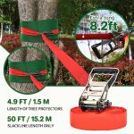 Ninja Warrior Obstacle Course for Kids - 2X50FT Double Ninja Slackline with Most Complete Accessories for Kids, Swing, Trapeze Swing, Rope Ladder, Obstacle Net Plus 1.2M Arm Trainer from Dripex