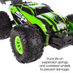 Hey! Play! Remote Control Monster Truck - 2.4GHz RC Off-Road Rugged Toy Vehicle for Kids with Spring Suspension and Oversized Wheels (Green) by Trademark Global