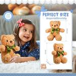 24 Pcs Cute Stuffed Bear Plush Dolls 10 Inch Children's Sleeping and Playing Toys Preschool Stuffed Animals Toys Light Brown Bears Stuffed Animals Plush Toys with Bow Tie for Baby Shower Gender Reveal from HyDren