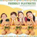 24 Pcs Cute Stuffed Bear Plush Dolls 10 Inch Children's Sleeping and Playing Toys Preschool Stuffed Animals Toys Light Brown Bears Stuffed Animals Plush Toys with Bow Tie for Baby Shower Gender Reveal from HyDren