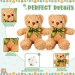 24 Pcs Cute Stuffed Bear Plush Dolls 10 Inch Children's Sleeping and Playing Toys Preschool Stuffed Animals Toys Light Brown Bears Stuffed Animals Plush Toys with Bow Tie for Baby Shower Gender Reveal from HyDren