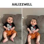 Aalizzwell 3-6 Months Infant Baby Boys Summer Clothes T Shirt Shorts Outfit Spring Clothing Heart Mr Steal Your Black Brown from 