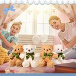 24 Pcs Cute Stuffed Bear Plush Dolls 10 Inch Children's Sleeping and Playing Toys Preschool Stuffed Animals Toys Light Brown Bears Stuffed Animals Plush Toys with Bow Tie for Baby Shower Gender Reveal from HyDren