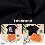 Aalizzwell 3-6 Months Infant Baby Boys Summer Clothes T Shirt Shorts Outfit Spring Clothing Heart Mr Steal Your Black Brown from 