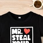 Aalizzwell 3-6 Months Infant Baby Boys Summer Clothes T Shirt Shorts Outfit Spring Clothing Heart Mr Steal Your Black Brown from 