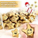 36 Pieces Star Smile Face Stress Balls Star Mini Foam Smile Ball with Letters Stress Relief Star Smile Balls Star Stress Toys for Teens Adults Student Bag Fillers (Novelty Gold, 1.6 Inch) from Deekin