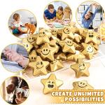 36 Pieces Star Smile Face Stress Balls Star Mini Foam Smile Ball with Letters Stress Relief Star Smile Balls Star Stress Toys for Teens Adults Student Bag Fillers (Novelty Gold, 1.6 Inch) from Deekin