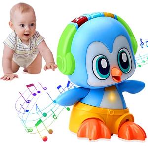 FCQSWHN Baby Toys 6 to 12 Months,Dancing Penguin Infant Crawling Toys for 1 Year Old Boy Girl Early Educational Learning with Lights/Music,Christmas Birthday Gift for 6 9 12 18 Months Kids Toddlers by FCQSWHN