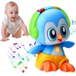 FCQSWHN Baby Toys 6 to 12 Months,Dancing Penguin Infant Crawling Toys for 1 Year Old Boy Girl Early Educational Learning with Lights/Music,Christmas Birthday Gift for 6 9 12 18 Months Kids Toddlers by FCQSWHN