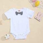 Baby Boy My First Easter Day Outfits Infant Bow Tie Romper Onesie Bunny Pants Toddler Cardigan Gentleman 3pcs Clothes Set 3-6M by 