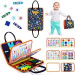 Toddler Busy Board, Montessori Busy Board for Toddlers 3+ Years Old, Sensory Activity Board for Fine Motor Skills, Sensory Board Toys for Toddlers, Educational Preschool Toys for Girls Boys Gift from rosgel