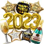 New Years Eve Party Supplies 2023, 10 Pcs Foil Balloon New Years Decorations Set by DMIGHT