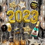 New Years Eve Party Supplies 2023, 10 Pcs Foil Balloon New Years Decorations Set by DMIGHT