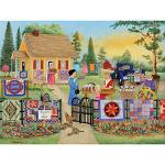 Bits and Pieces - Value Set of Three (3) 300 Piece Jigsaw Puzzles for Adults by Artist Kay Lamb Shannon - Each Puzzle Measures 18" x 24" - Country Quilt Sale, Adopt A Puppy Today, Family Picnic from Melville Direct