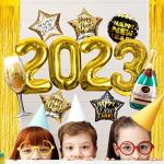 New Years Eve Party Supplies 2023, 10 Pcs Foil Balloon New Years Decorations Set by DMIGHT
