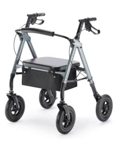 Zler Heavy Duty Rollator Walker 400lbs-All Terrain Rollator Walker with 10â Solid PU Wheels, Bariatric Rollator Walker with Extra Wide Padded Seat & Backrest for Seniors, Grey from zler