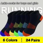 Tsmollyu Boy Socks 24 Pairs Half Cushioned Low Cut Socks Ankle Athletic Cotton Socks For Little Big Kids Age 3-10(7-10 Years) from 