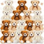 Zhanmai 18 Pcs 14 Inches Bear Stuffed Animals Bear Cute Plush Toys Shaggy Soft Cute Bear for Animal Doll Birthday Party Baby Shower Gender Reveal Decorationsï¼Light Brown, Dark Brown, Whiteï¼ by Zhanmai