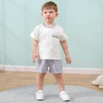 YUEMION Infant Baby Boy Clothes Summer Outfits Short Sleeve T-shirt + Stripe Shorts Toddler Boy Clothes (12M-18M) from 