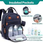 BabbleRoo Diaper Bag Backpack, Nappy Changing Bags Multifunction Waterproof Travel Back Pack with Changing Pad & Stroller Straps & Pacifier Case, Unisex and Stylish (Navy Blue) from 