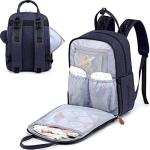 BabbleRoo Diaper Bag Backpack, Nappy Changing Bags Multifunction Waterproof Travel Back Pack with Changing Pad & Stroller Straps & Pacifier Case, Unisex and Stylish (Navy Blue) from 