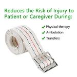 YPC Gait Belt,Transfer and Standing Assist Aid with Metal Buckle for Seniors,Elderly,Caregiver,Therapist,Occupational and Physical Therapy-60"Lx2"W(Neutral with Stripes) by Your Partner Care
