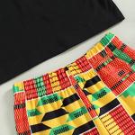Mubineo Toddler Baby Girl Boy 2pcs African Print Outfits Kente Dashiki Clothes T Shirts Pant Sets (Black Yellow, 3 Years) from 