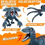 APOBATK Remote Control Dinosaur Toys for Kid - Walking Dinosaur Toys for Boys 5-7ï¼RC Jurassic Velociraptor Toys 8-12ï¼Robot Dinosaur Toys with Light Sounds Rechargeable Blue from XIONGXIAN TOYS FACTORY