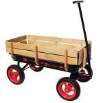 Flexible Flyer All-Terrain Steel & Wood Wagon. Extra-Long Handle, Black & Red from Driveway Games