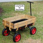 Flexible Flyer All-Terrain Steel & Wood Wagon. Extra-Long Handle, Black & Red from Driveway Games